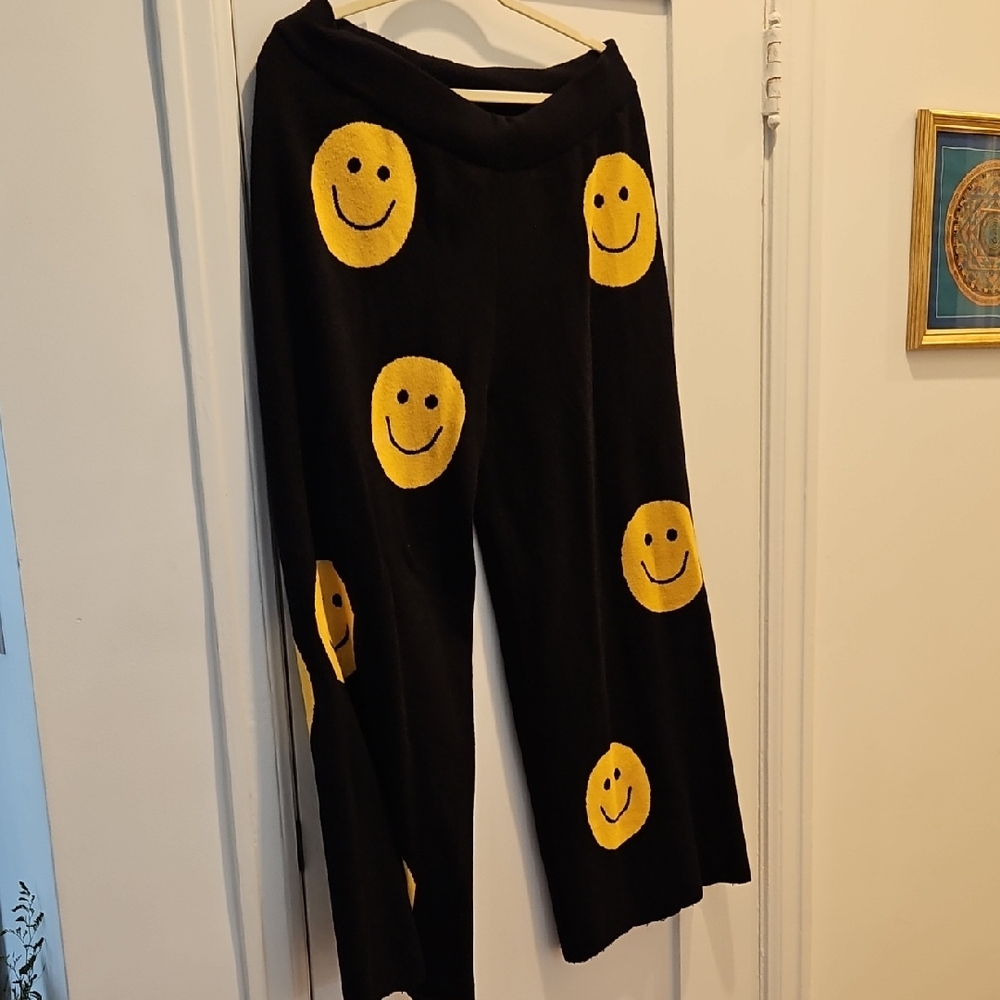 Dressed in LALA Black Pants with Yellow Smiley Faces